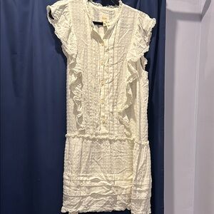 Chic White Ruffled Mini Dress